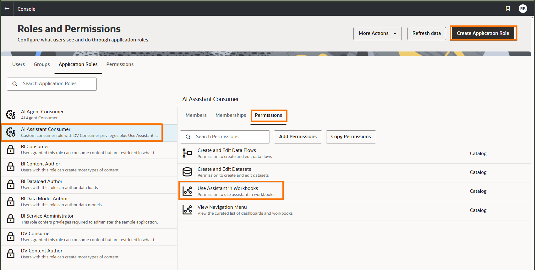 Screenshot: Consumer Role setup